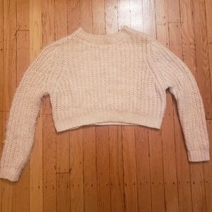 Kendall and Kylie cropped sweater blush si…